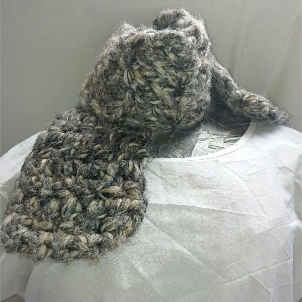 Handmade PolyBlend Two Tone Grey Scarf